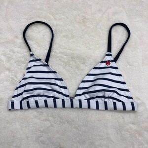NWOT bananamoon triangle bikini top nautical stripe